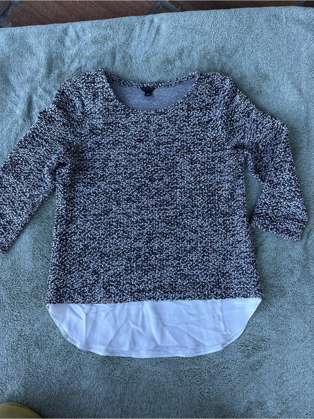 Cozy Black & White Layered-Look Women's Blouse